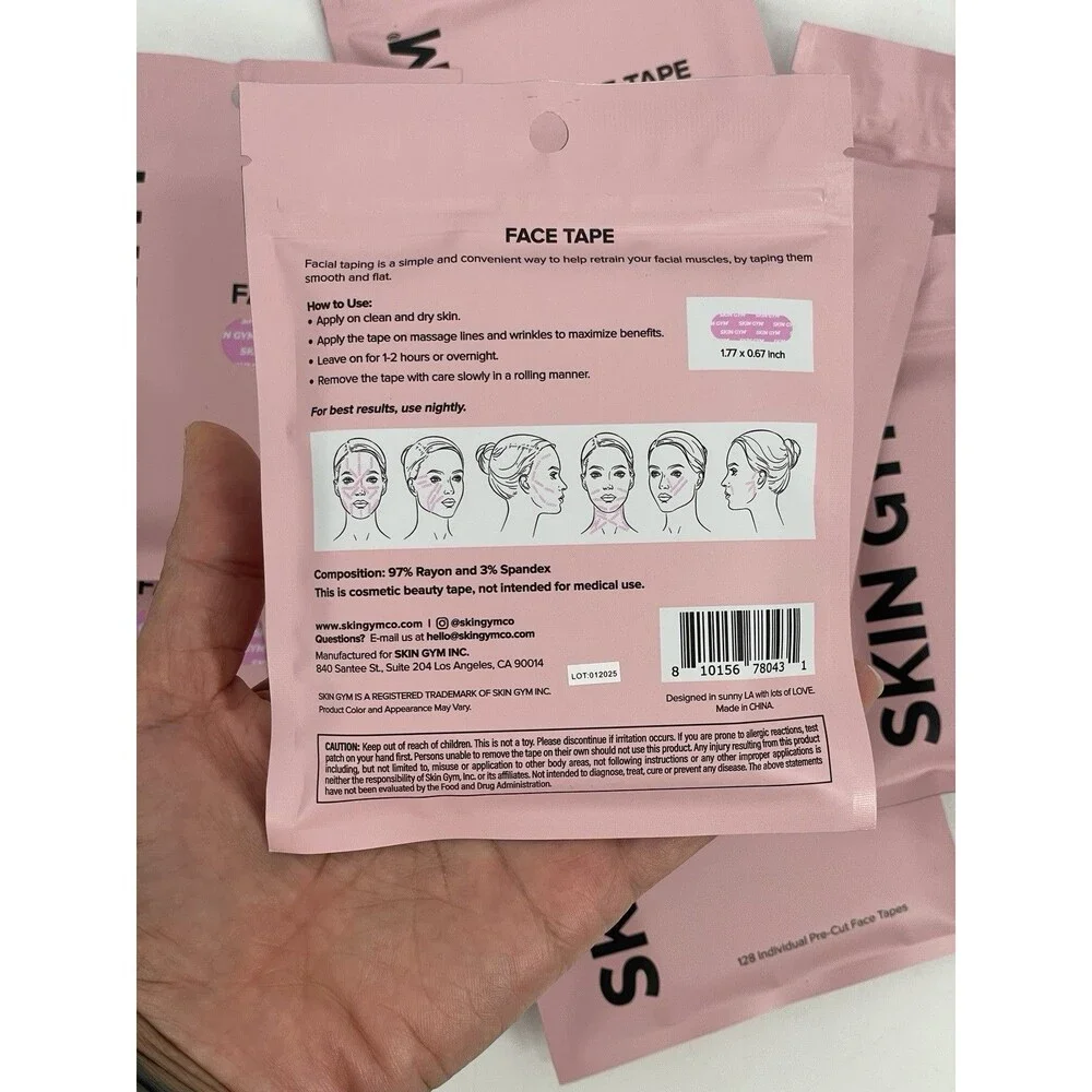 SKIN GYM Face Tape (128 ea) Smooths Wrinkles Overnight, Firm &Tones Muscle NIP